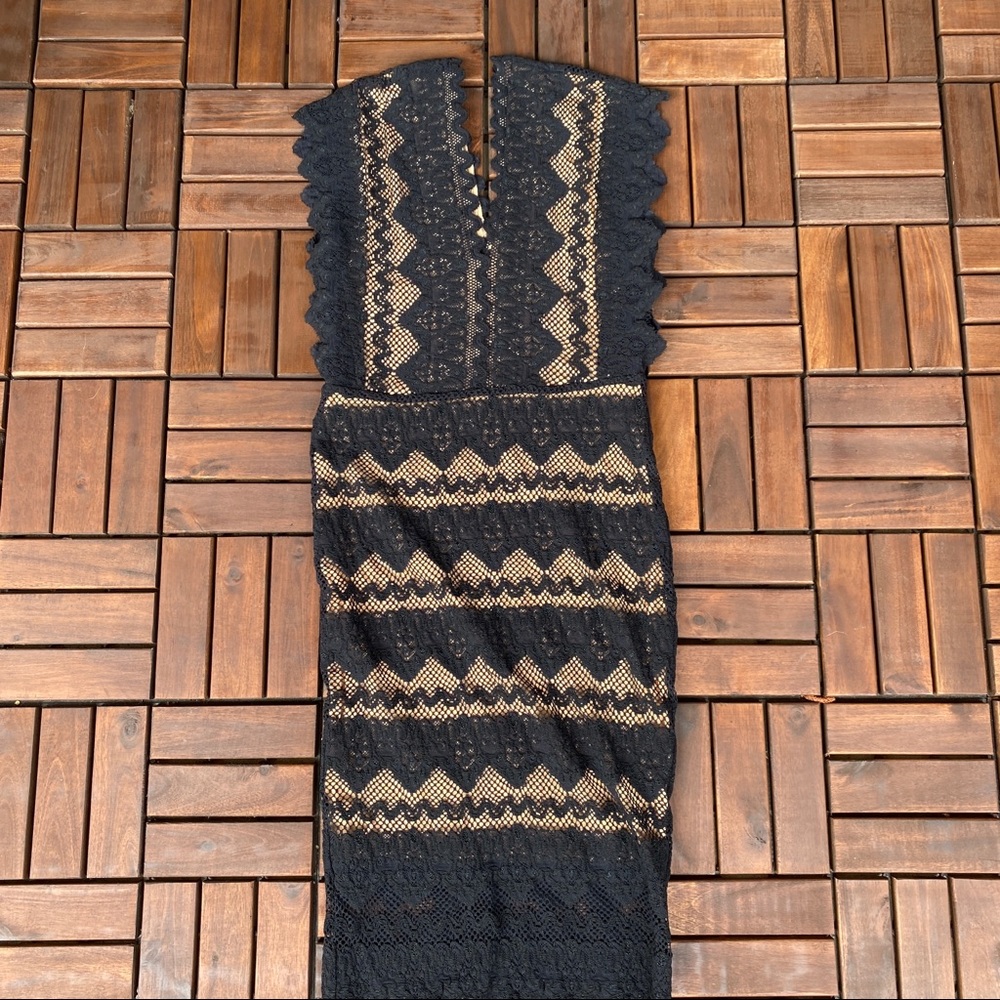 Nightcap Antoinette Dress in Black & Nude | 2